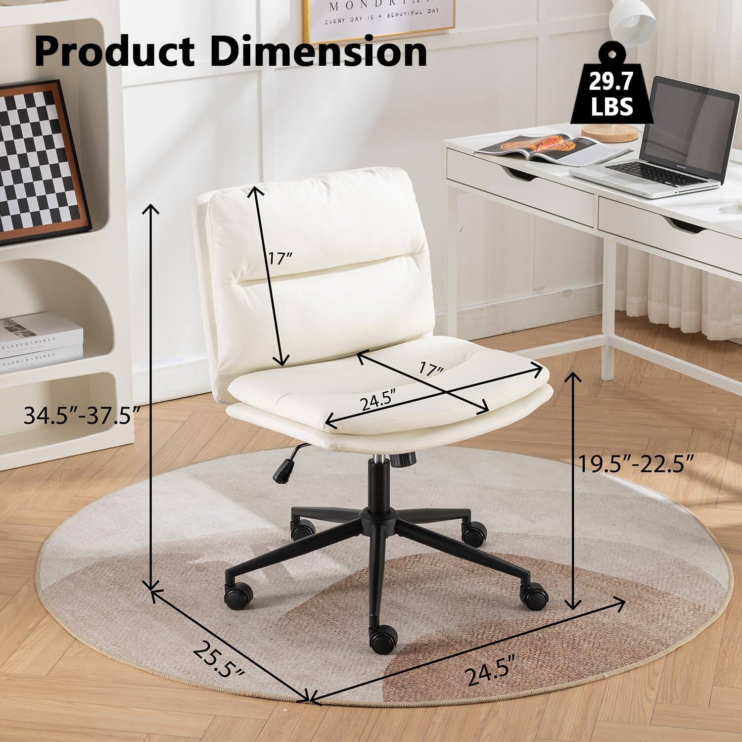 Product Dimension  
29.7 LBS  
17"  
34.5"-37.5"  
17"  
24.5"  
25.5"  
19.5"-22.5"  
24.5"
