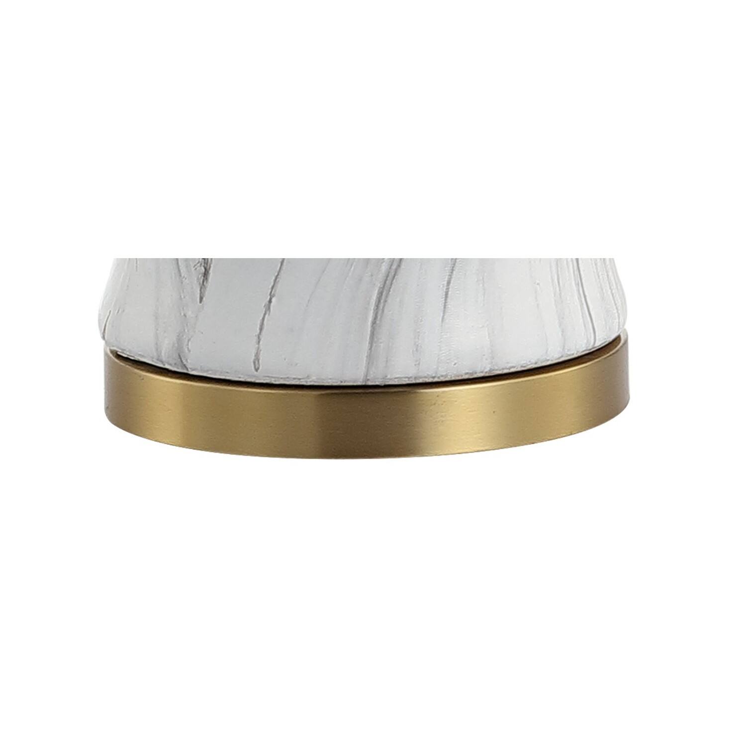 Alt View 4. Jonathan Y - Prague 28" Ceramic Marble LED Table Lamp, White/Gold - White.
