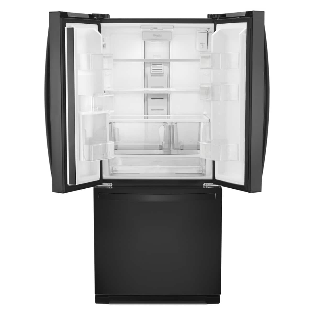 Angle. Whirlpool - 20 Cu. Ft. Wide French Door Refrigerator - Black.