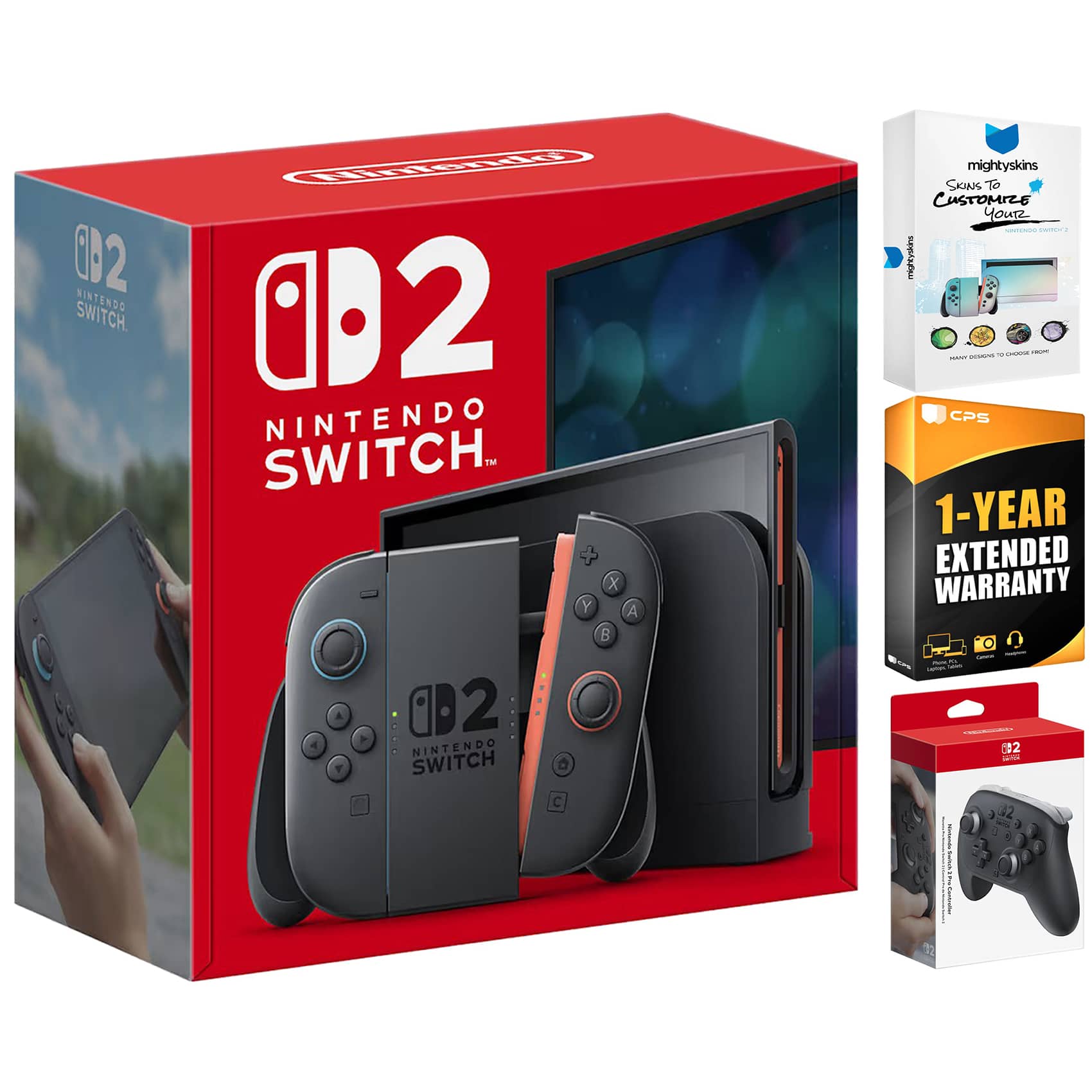 Switch 2 Video Game Console with Pro Controller, MightySkins Code