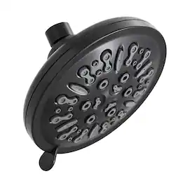 Akicon - Adjustable High Pressure Shower head with 8-Setting Anti-Clogging Nozzles 2.5 gpm - Black
