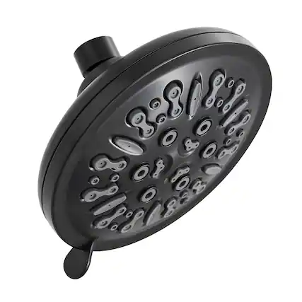 Front. Akicon - Akicon Adjustable High Pressure Shower head with 8-Setting Anti-Clogging Nozzles 2.5 gpm in Black - Black.