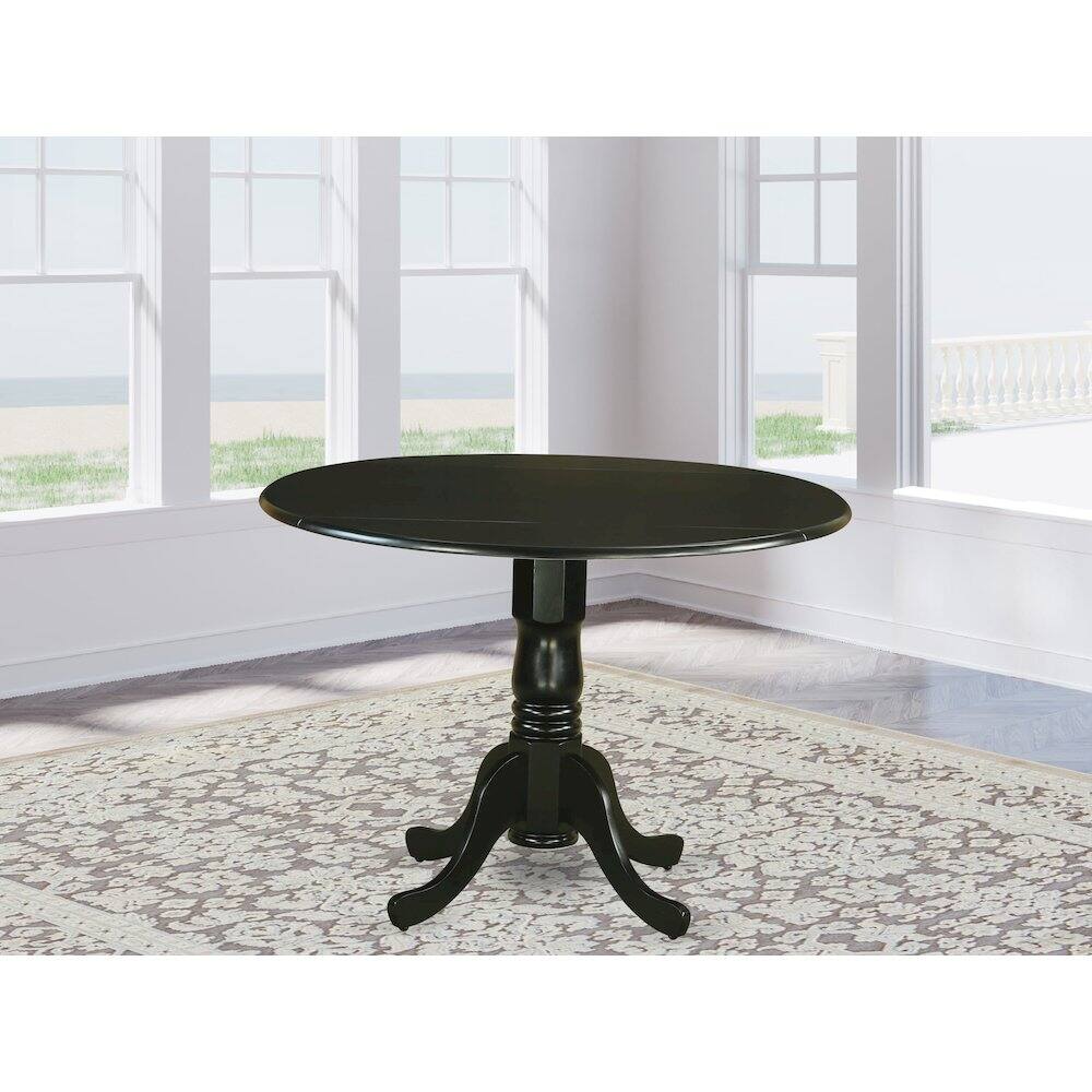 Angle. East West Furniture - Dining Room Set Black - Brown.