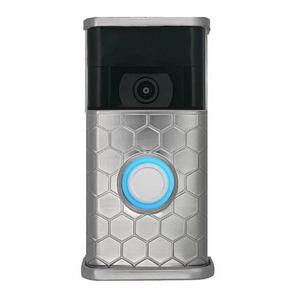 Front. Michael Healy - Honeycomb Video Doorbell Cover (Ring 2nd Gen) - Nickel Silver.