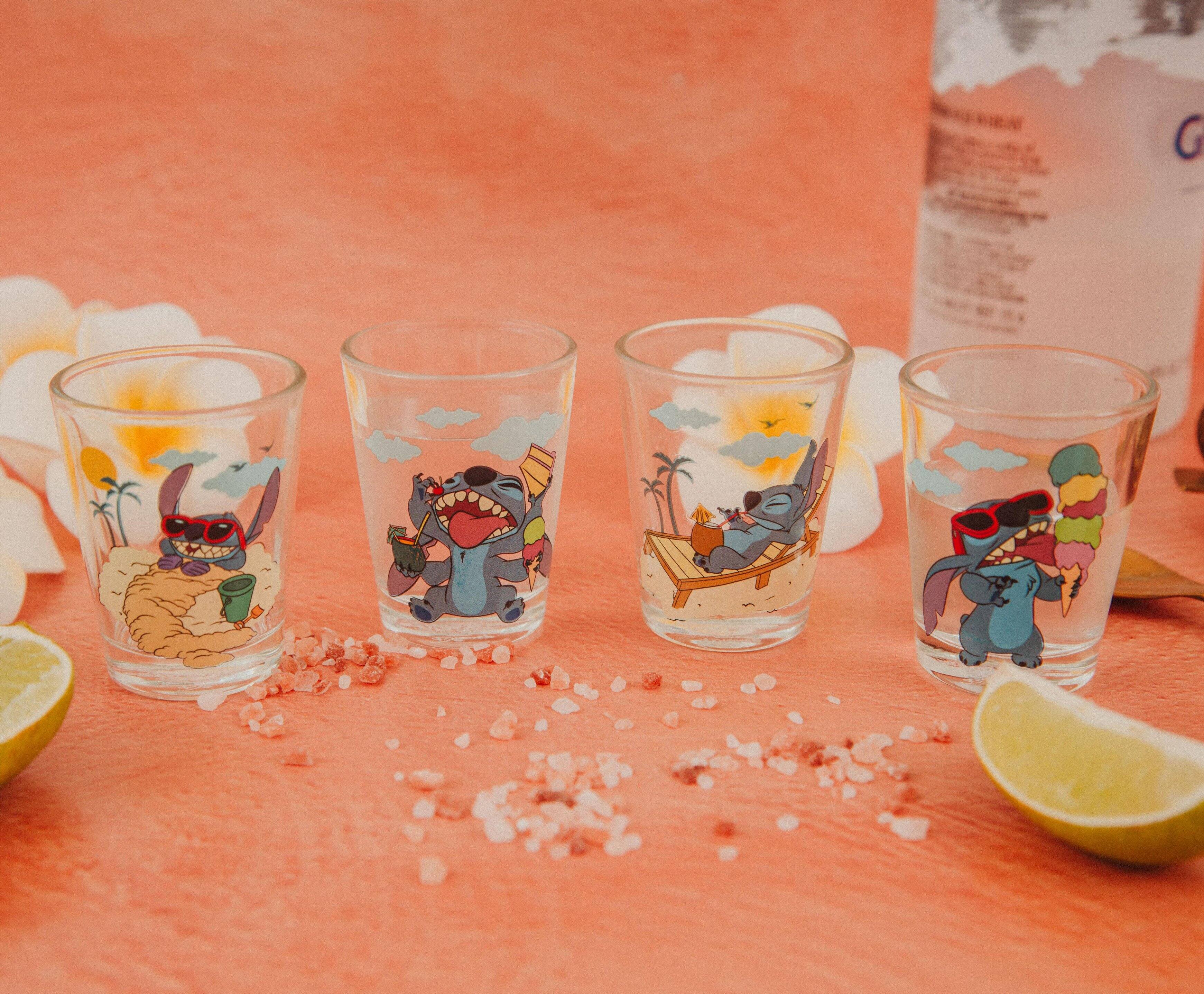 Alt View 4. Disney - Disney Lilo & Stitch Beach Day 1.5-Ounce Mini Shot Glasses | Set of 4 - Blue.