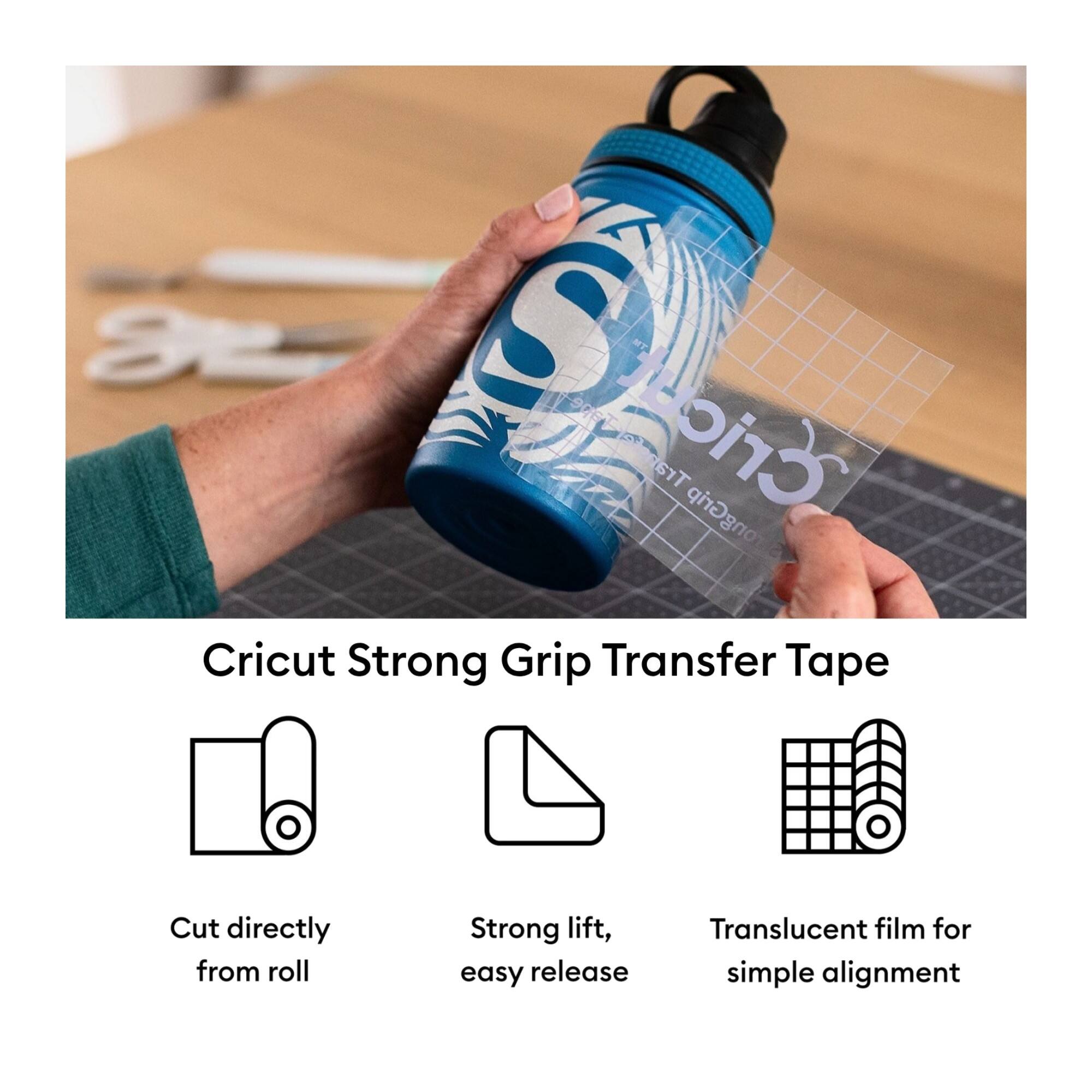 Cricut Strong Grip Transfer Tape

Cut directly from roll
Strong lift, easy release
Translucent film for simple alignment