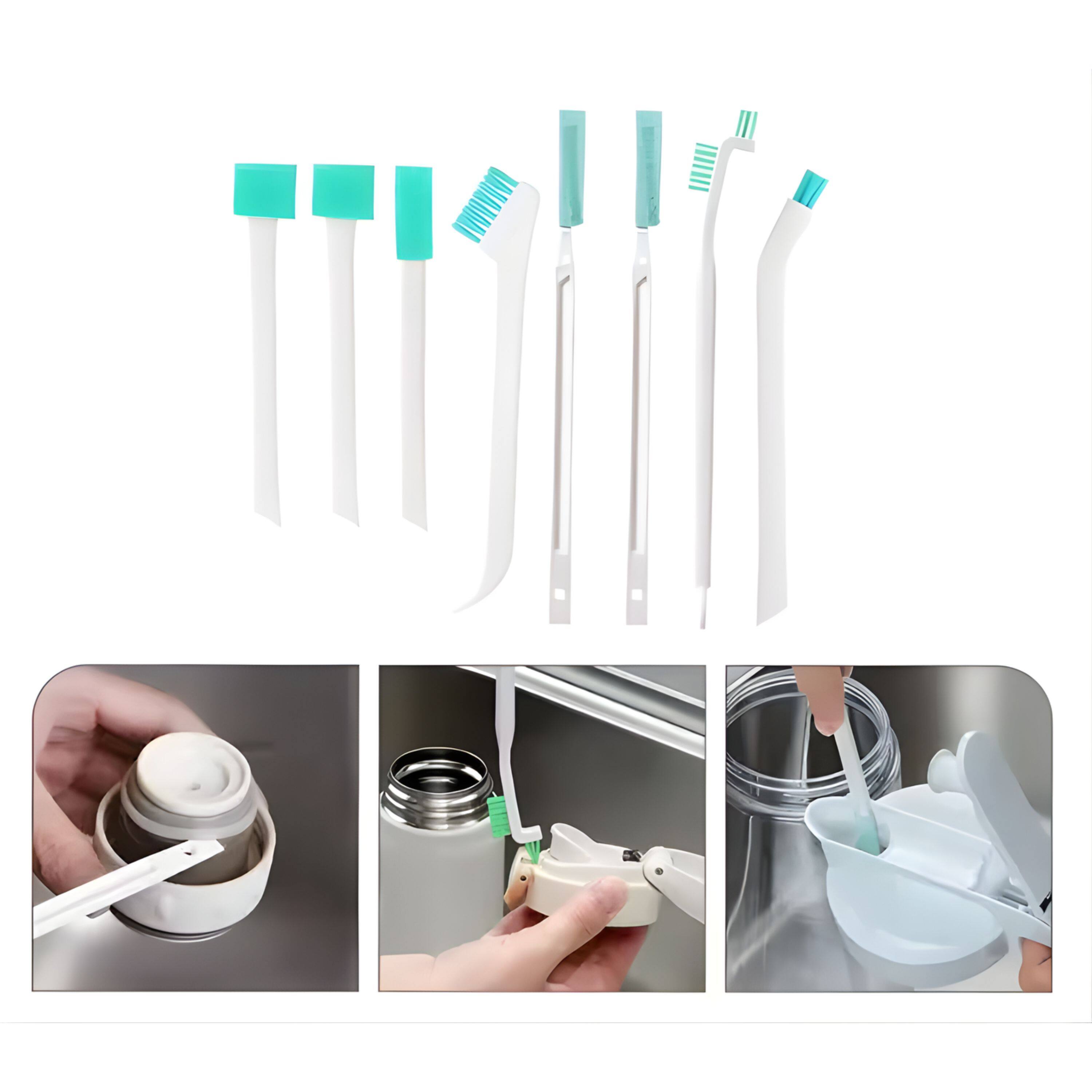 Alt View 2. Kitcheniva - Household Cleaning Brush Set 9 Pcs - For Bottle, Window & Crevice.