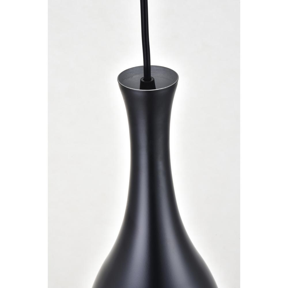 Left. Living District - Aiken 1 Light Black Pendant - Black.
