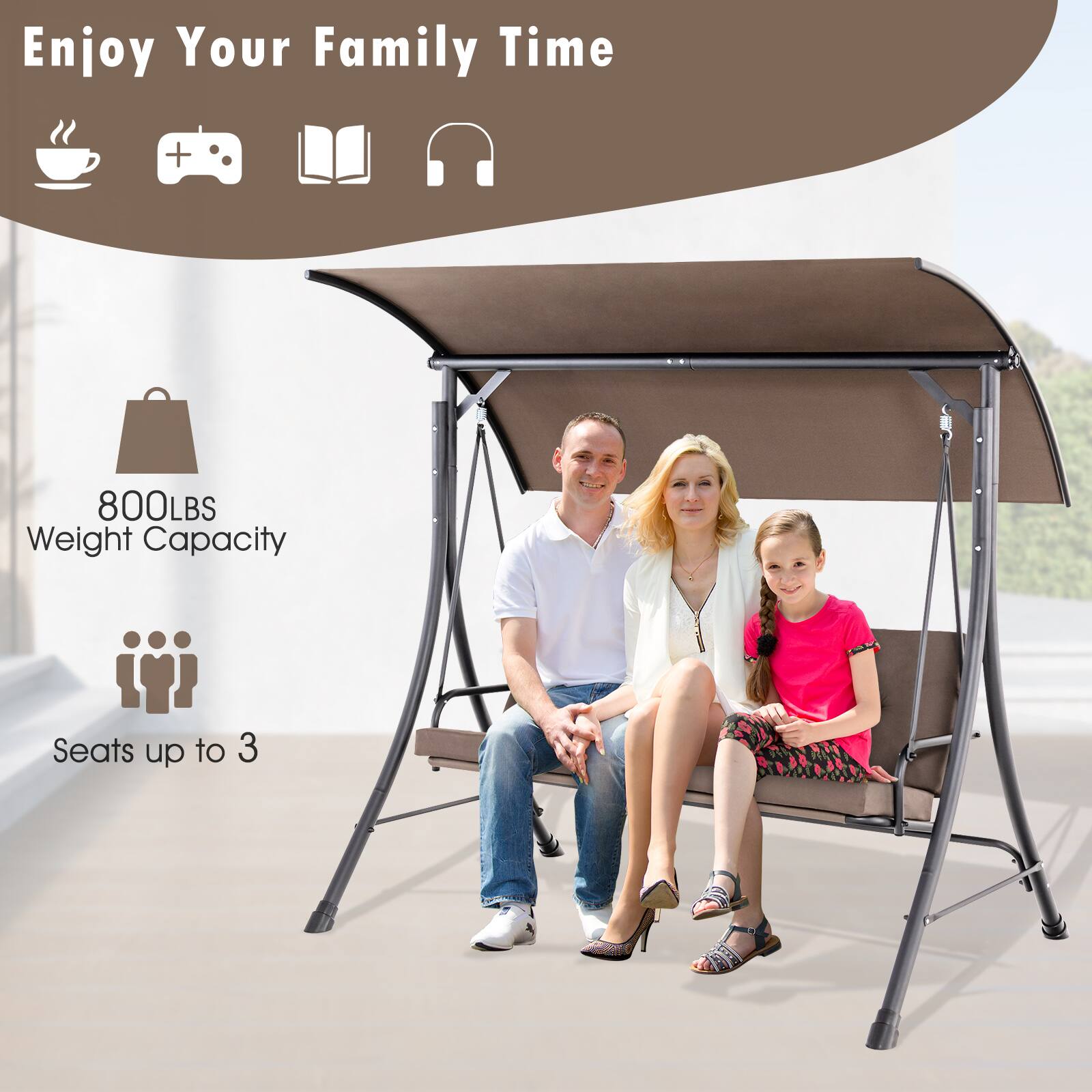 Enjoy Your Family Time

800LBS Weight Capacity

Seats up to 3