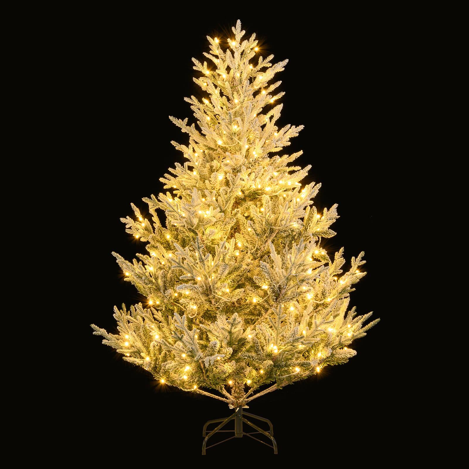 Alt View 9. Costway - Costway 6 FT Artificial Christmas Tree with 762 Flocked Branch Tips, 340 Warm White LED Lights - White,Green.