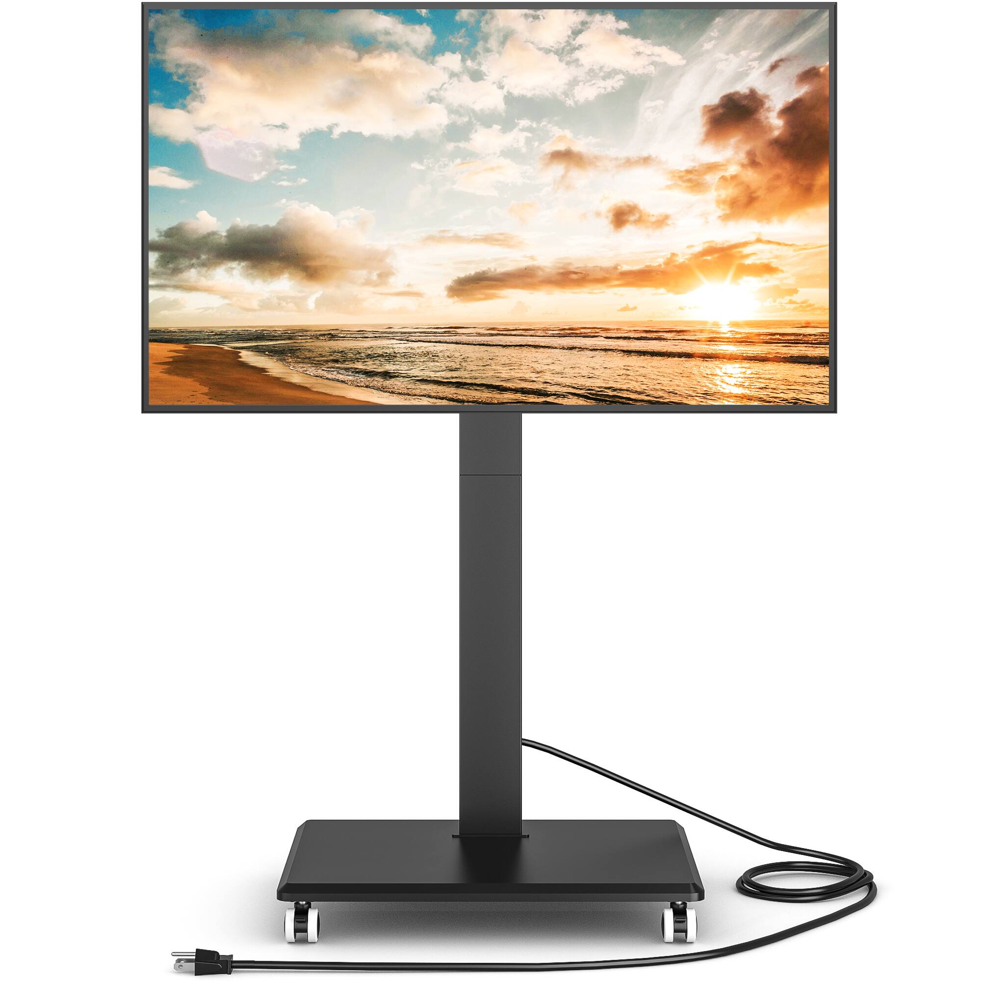 Front. Rfiver - Suitable for 32 to 65 inch mobile TV stands, with power plug included - Blcak.
