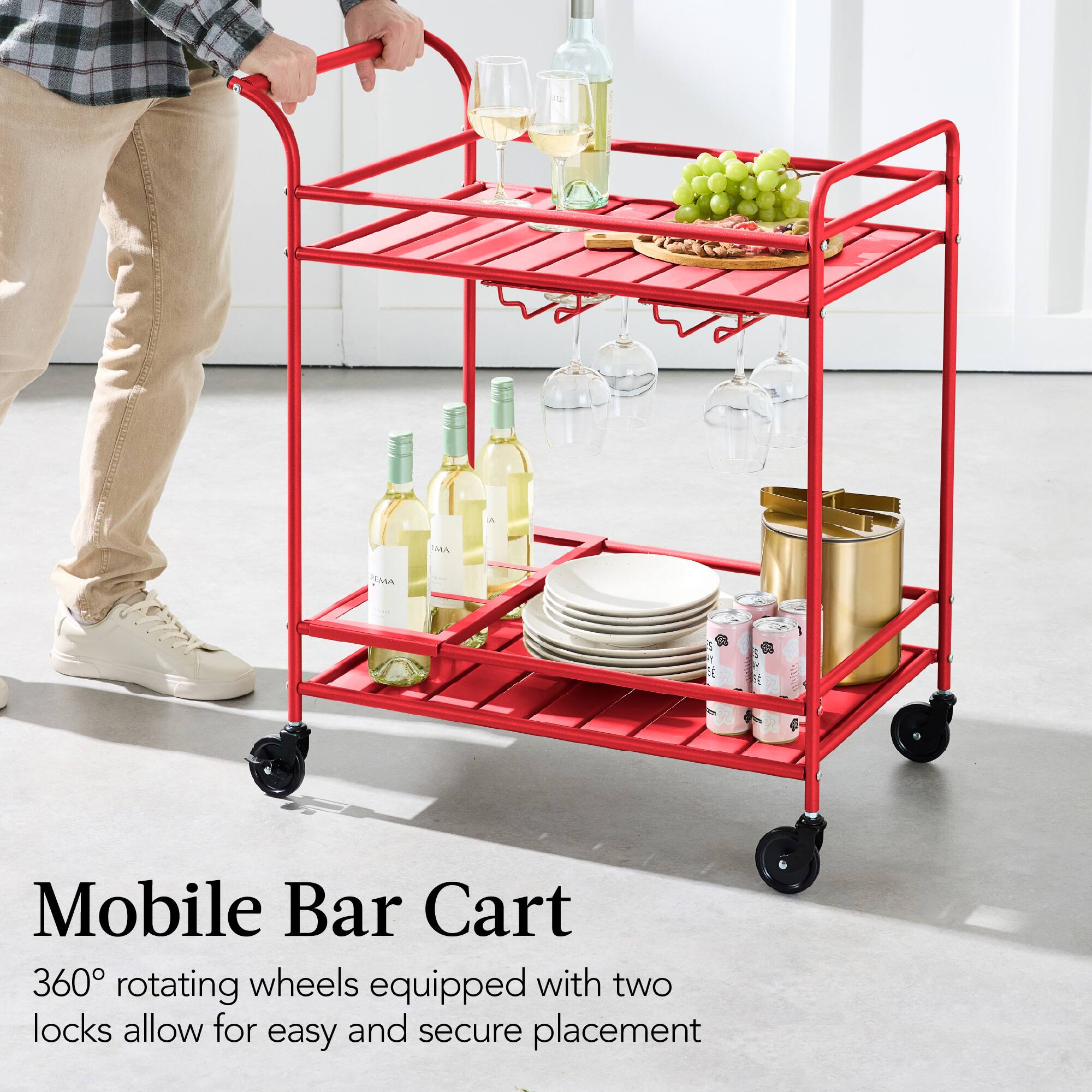 Mobile Bar Cart

360° rotating wheels equipped with two locks allow for easy and secure placement