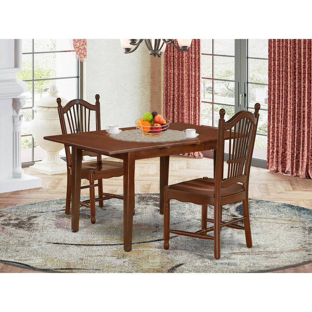 Left. East West Furniture - Dining Room Set Mahogany - Brown.