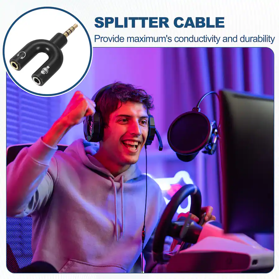 Splinter For Computer Unique Bargains 2pcs Headset Mic Splitter Adapter, 3.5mm Male to Dual ...
