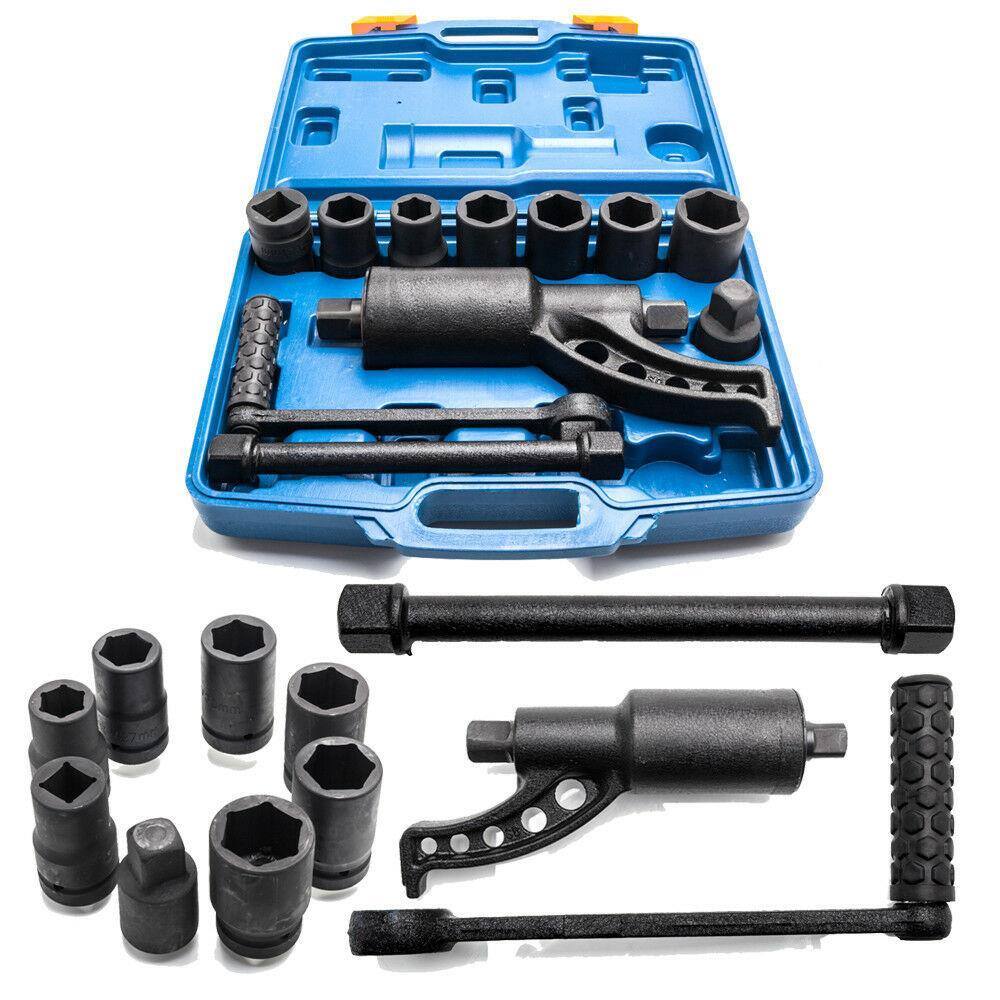 Front. Winado - Heavy Duty Torque Multiplier Set Wrench Lug Nut Lugnut Remover with 8 Sockets - Blue.