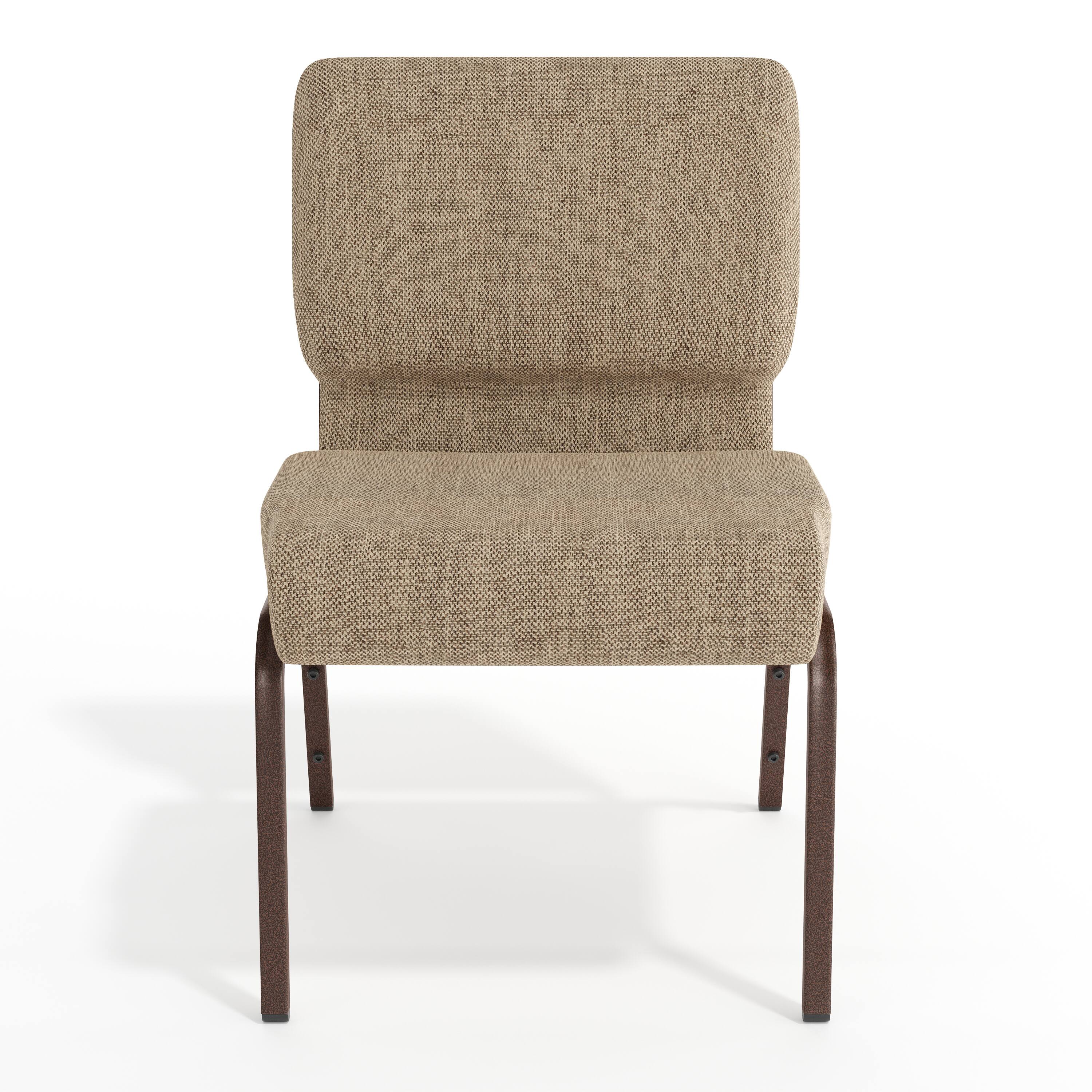 Alt View 9. Emma + Oliver - 21"W Stackable Church/Reception Guest Chair - Beige Fabric/Copper Vein Frame.