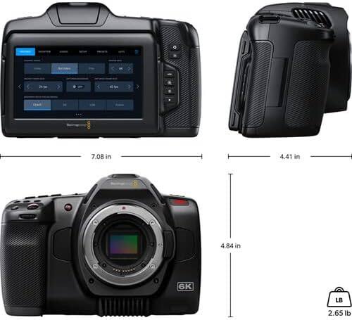 Sure, here is the corrected and grouped text:

- Dimensions:
  - 7.08 in
  - 4.41 in
  - 4.84 in

- Weight: 2.65 lb

- 6K