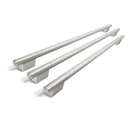 Front. KitchenAid - Handle Hardware Accessory Kit for 42" Built-In French Door Bottom Mount Refrigerator - Monochromatic Stainless Steel.