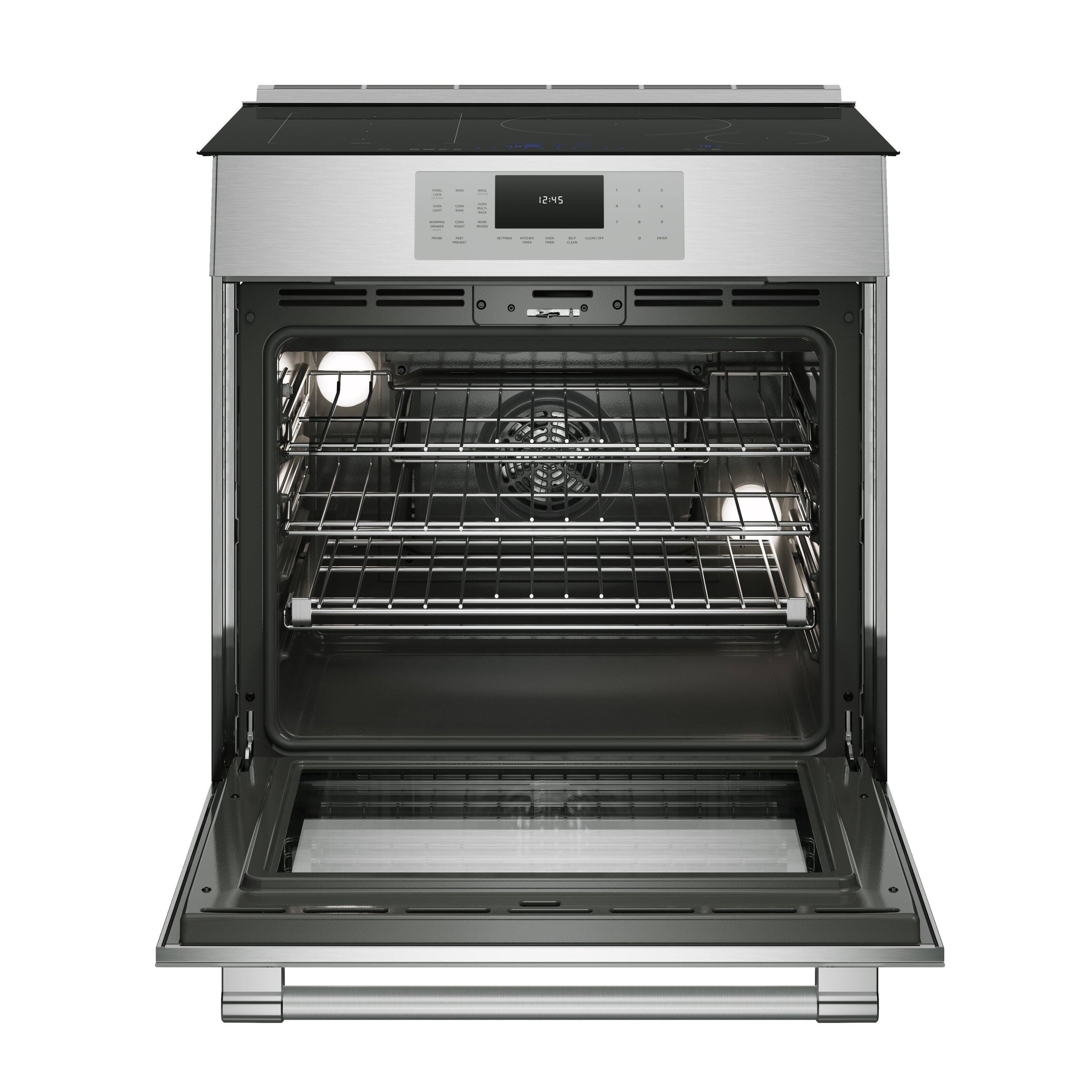 Back. Thermador - Masterpiece 30 in. Wide 4.6 Cu. Ft. Slide-in Electric Induction True Convection Range with 4 Elements - Stainless Steel.