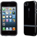 Front Zoom. Speck - CandyShell Flip Case for Apple® iPhone® SE, 5s and 5 - Black/Gray.