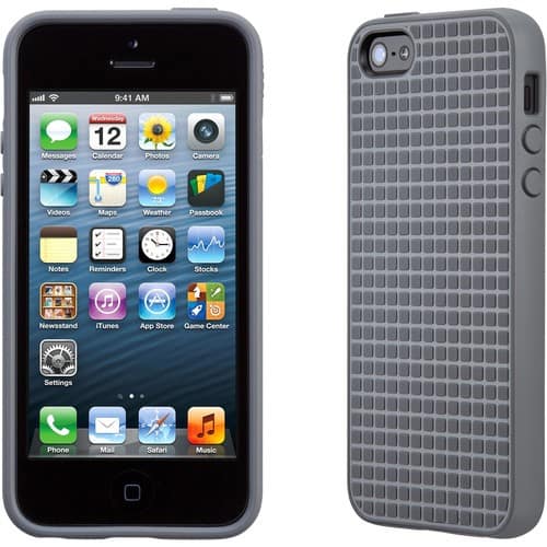 Front. Speck - PixelSkin HD for iPhone 5 - Gray.