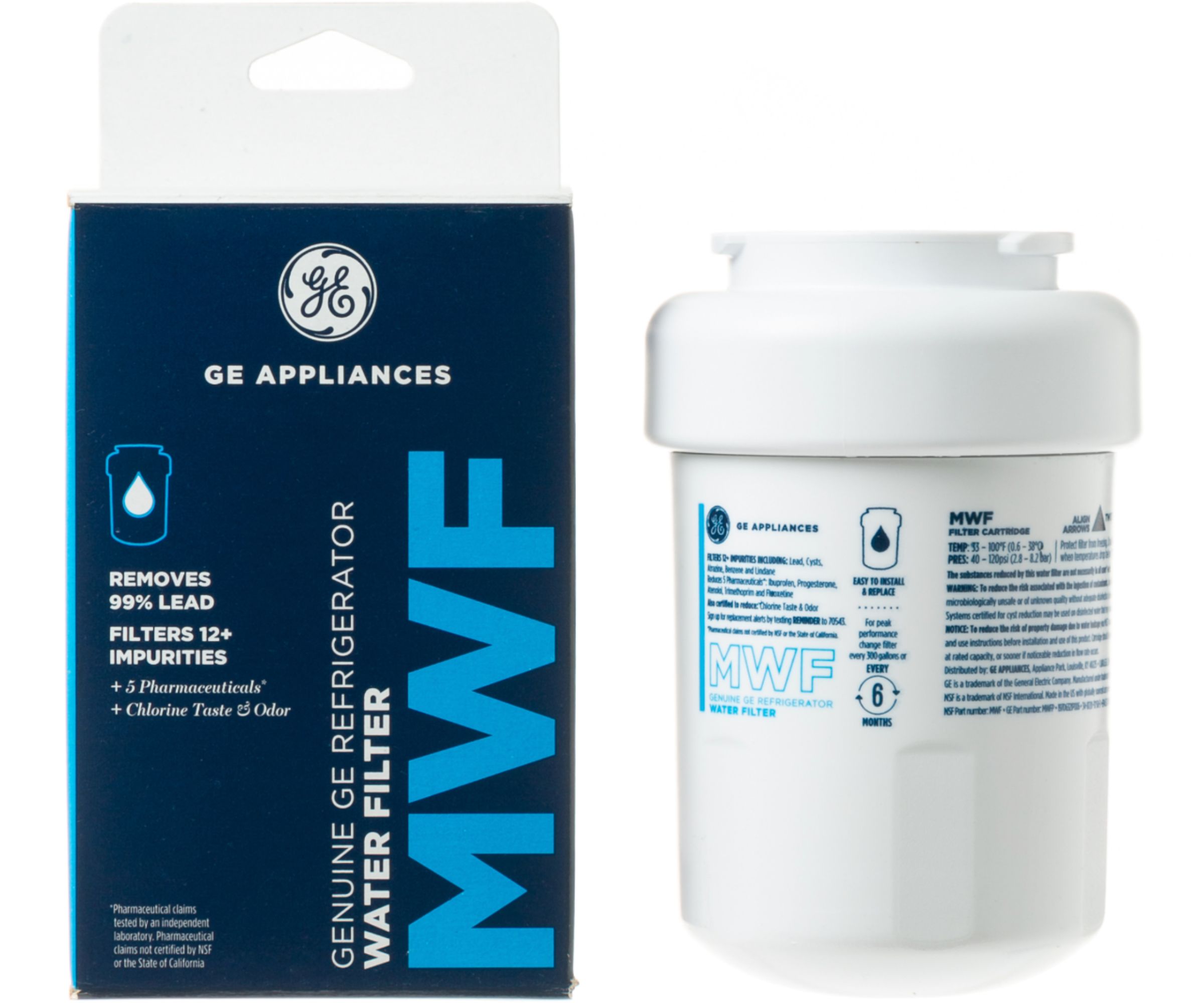 Replacement MWF Water Filter For GE TFX26KPDAWW Refrigerator by Aqua Fresh