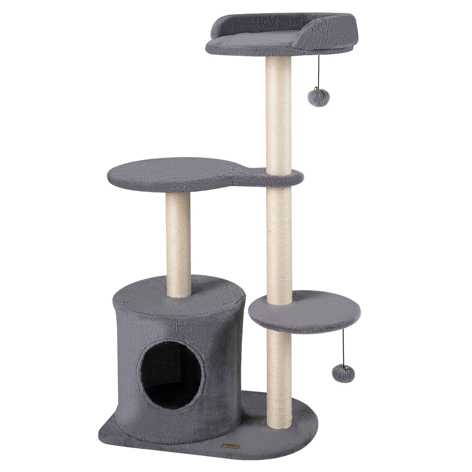 Alt View 9. Gymax - Gymax 43'' Cat Tree for Indoor Cats w/Condo Comfy Plush Perches Sisal Scratching Posts Gray - Gray.
