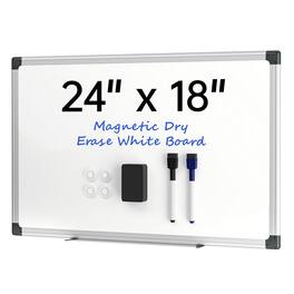 Stylel Star - 24" X 18" Magnetic Whiteboard For Wall Dry Erase Board With Frame Hanging White Office Home School Dorm - Includes