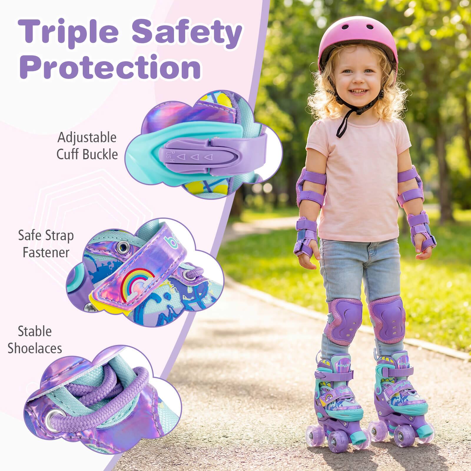 Triple Safety Protection

Adjustable Cuff Buckle

Safe Strap Fastener

Stable Shoelaces