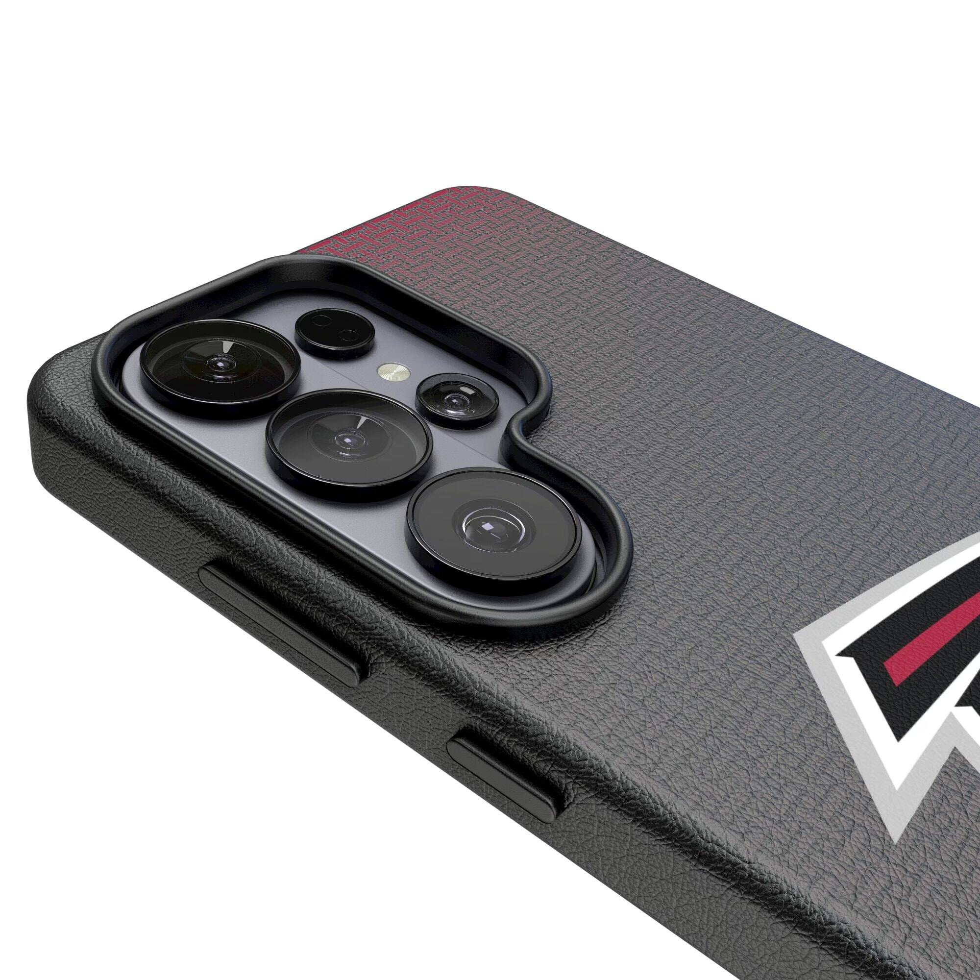 Alt View 2. Keyscaper - Atlanta Falcons Linen Galaxy Magnetic Bump Case - S24 - Black.