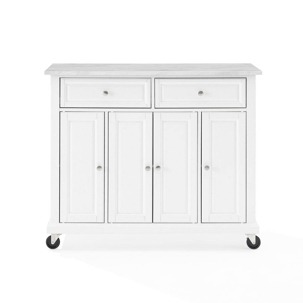 Alt View 6. Crosley Furniture - Avery Kitchen Island/Cart - Distressed White.