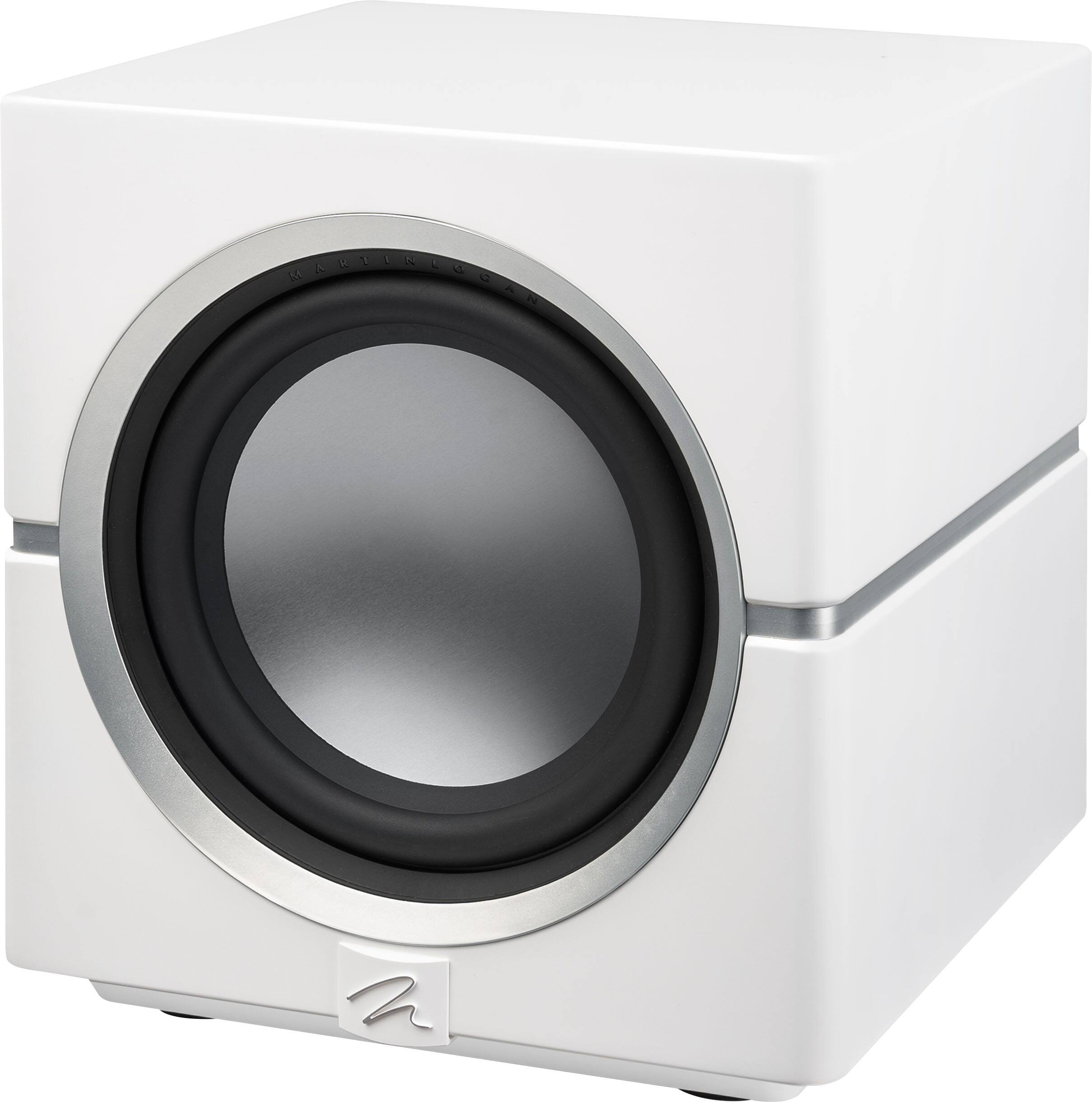 Back. MartinLogan - Dynamo 10, 10” Sealed, Powered Subwoofer, with Magnitude MT-1kW Amplifier, Sub Control App, and Wireless Built-In - Satin White.