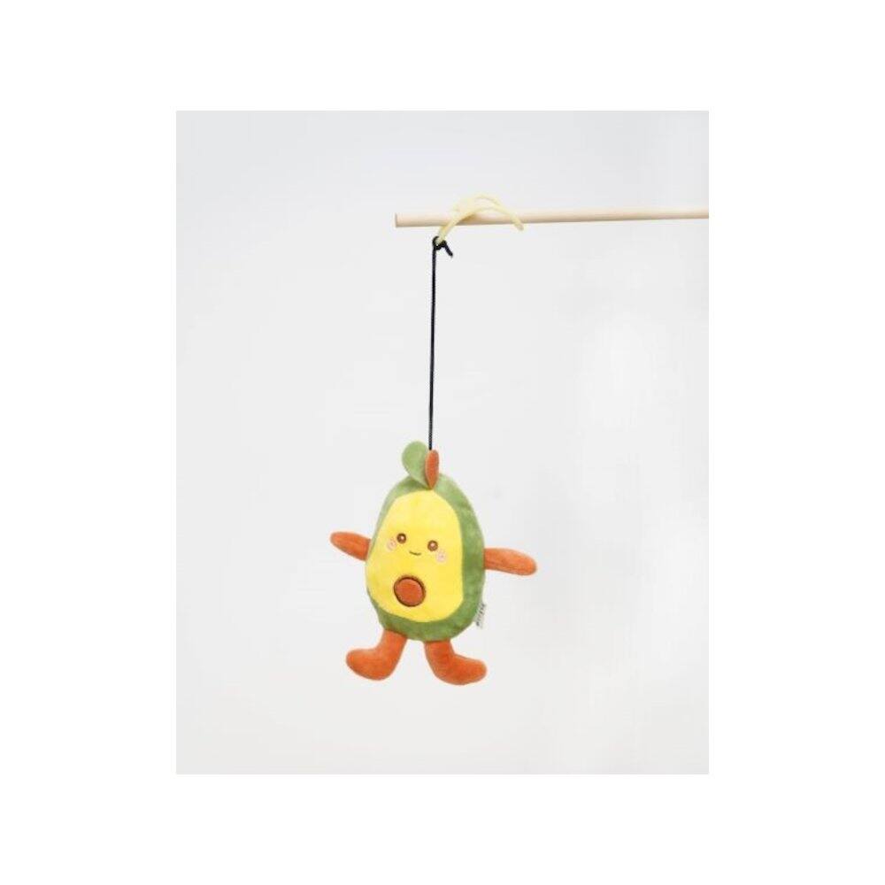 Angle. PetPals - PetPals Avocado Bud Interactive Cat Toy - Yellow.