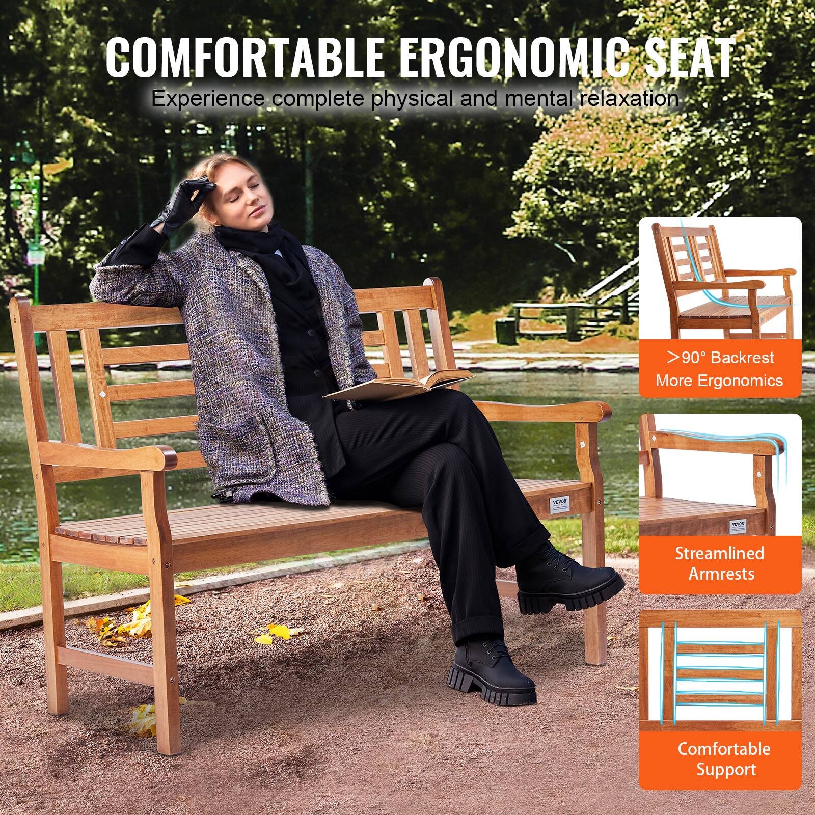 COMFORTABLE ERGONOMIC SEAT
Experience complete physical and mental relaxation
>90° Backrest More Ergonomics
Streamlined Armrests
Comfortable Support