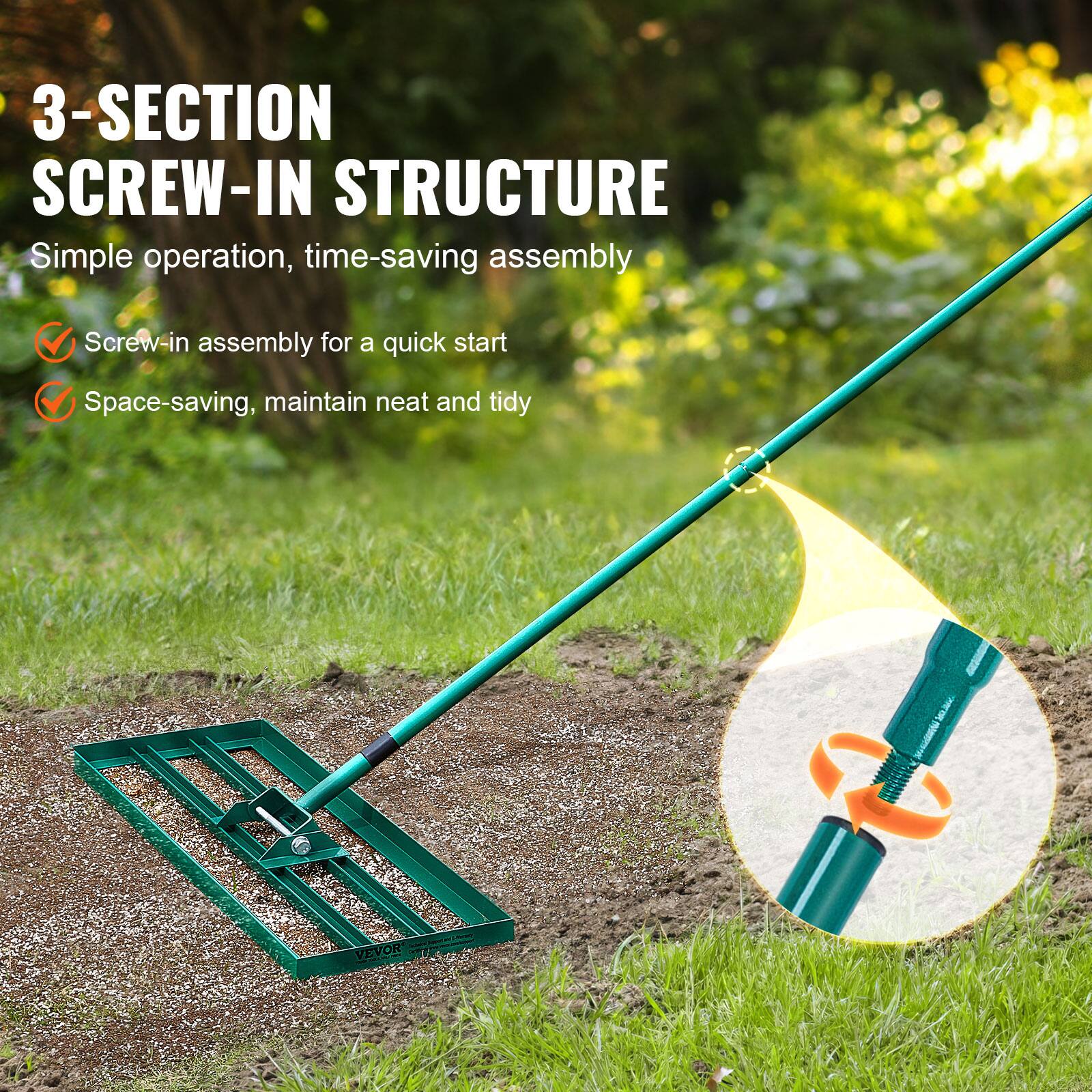 3-SECTION SCREW-IN STRUCTURE

Simple operation, time-saving assembly

- Screw-in assembly for a quick start
- Space-saving, maintain neat and tidy