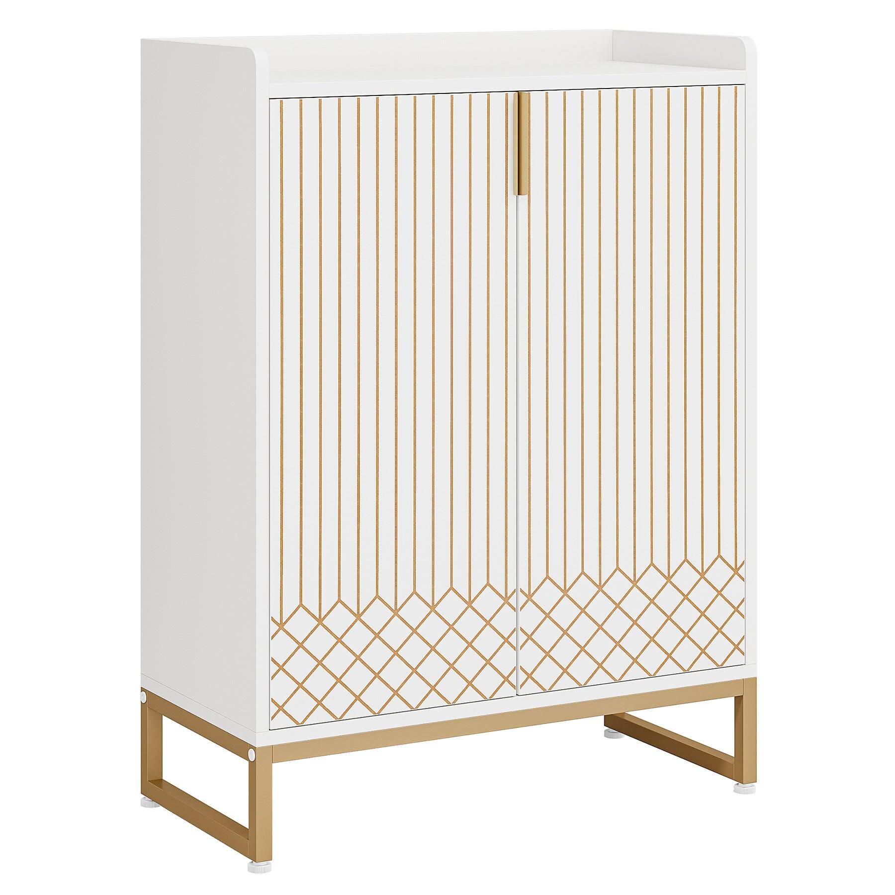 Alt View 5. Tribesigns - Office Storage Cabinet with Metal Frame, for Everyday Organization in Workspaces and Office Reception Areas - White.