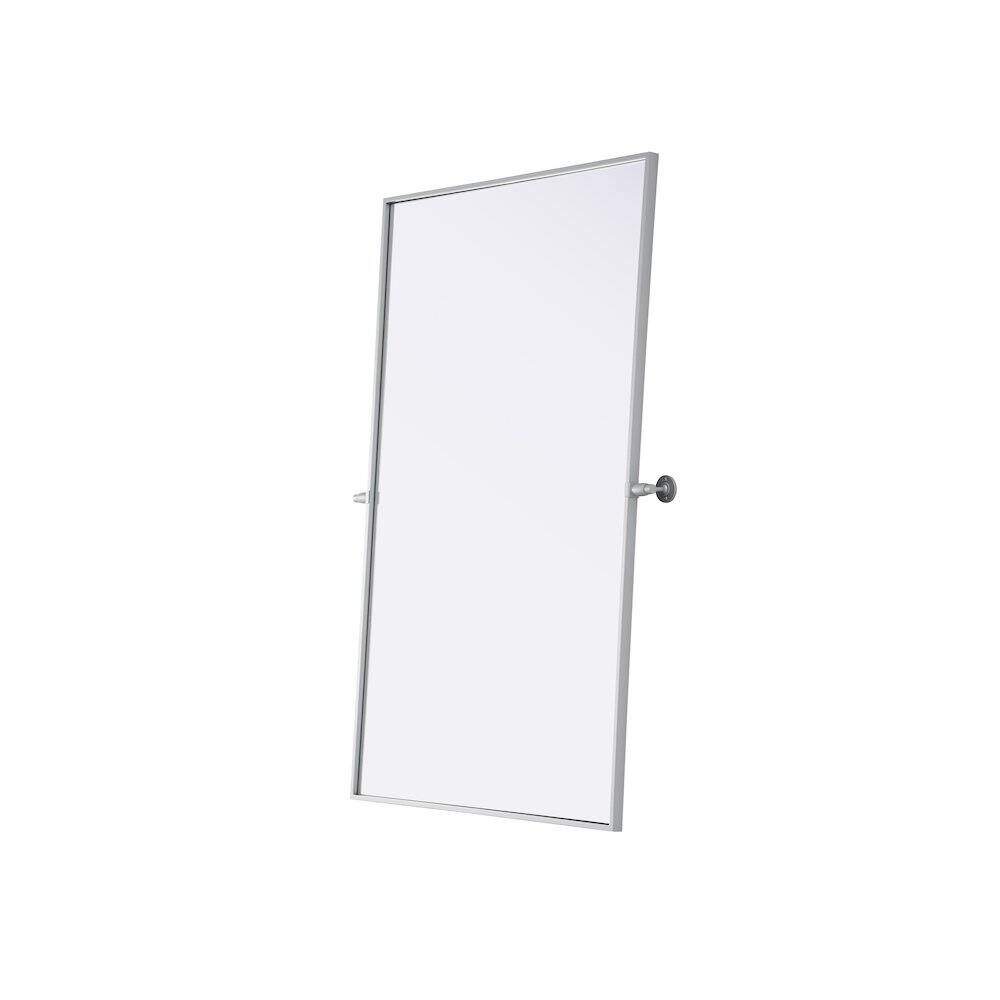 Back. Elegant Kitchen and Bath - Amoura 48X30 Pivot Mirror In Silver - Silver.