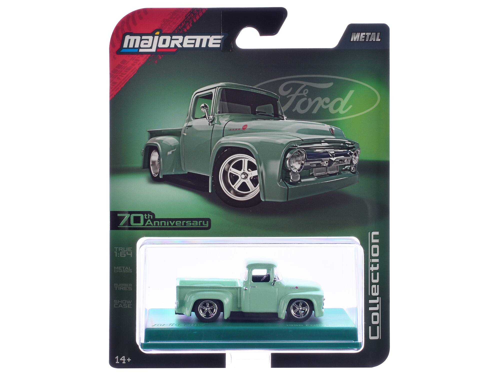 Majorete Metal - Ford 70th Anniversary True 1:64 Metal Chassis Rubber Tires Show Case 14+ Collection