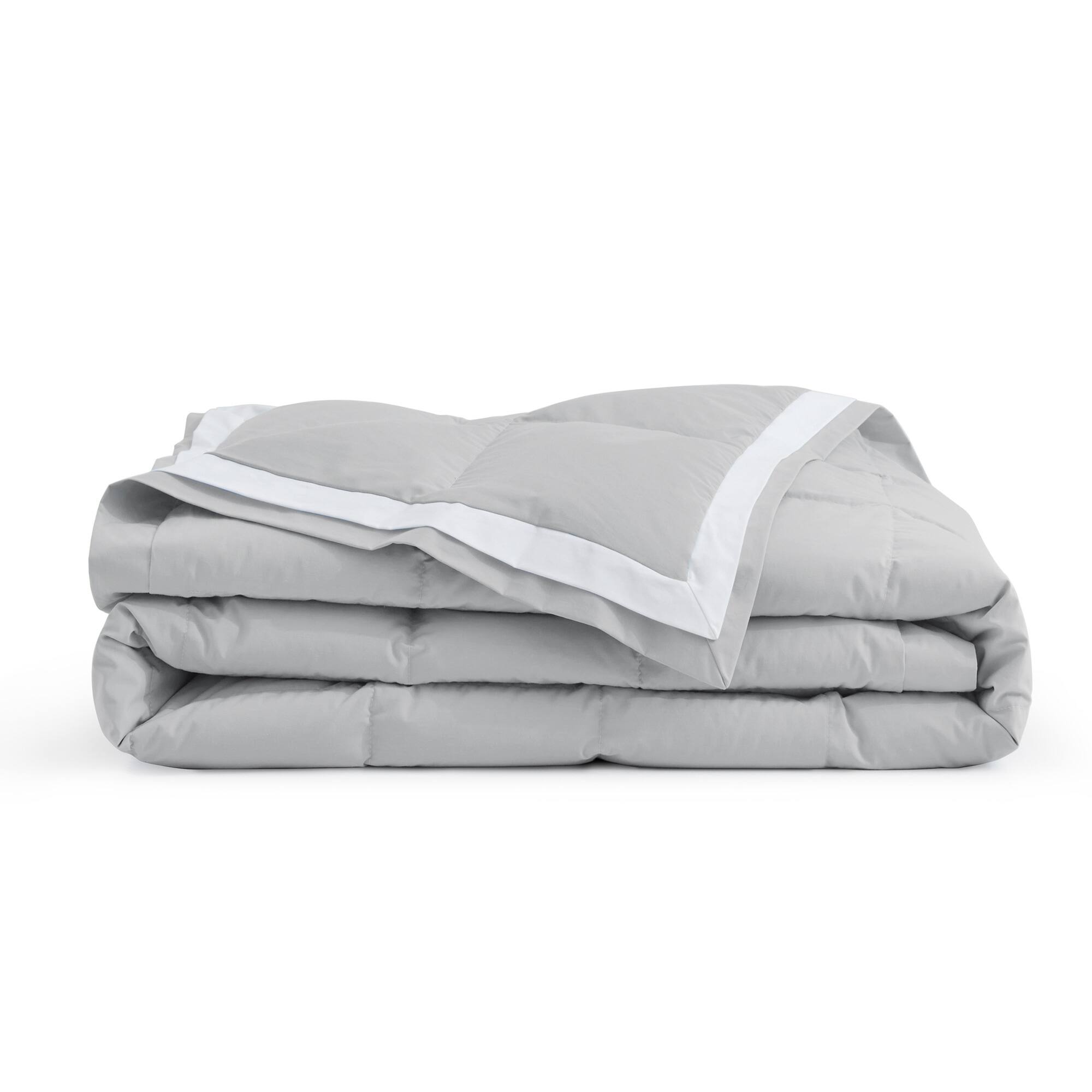Back. Puredown - Puredown Luxurious Lightweight Cooling Down Blanket Summer Breathable Comforter for Hot Sleeper, Gray, 106" x 90" - Gray.