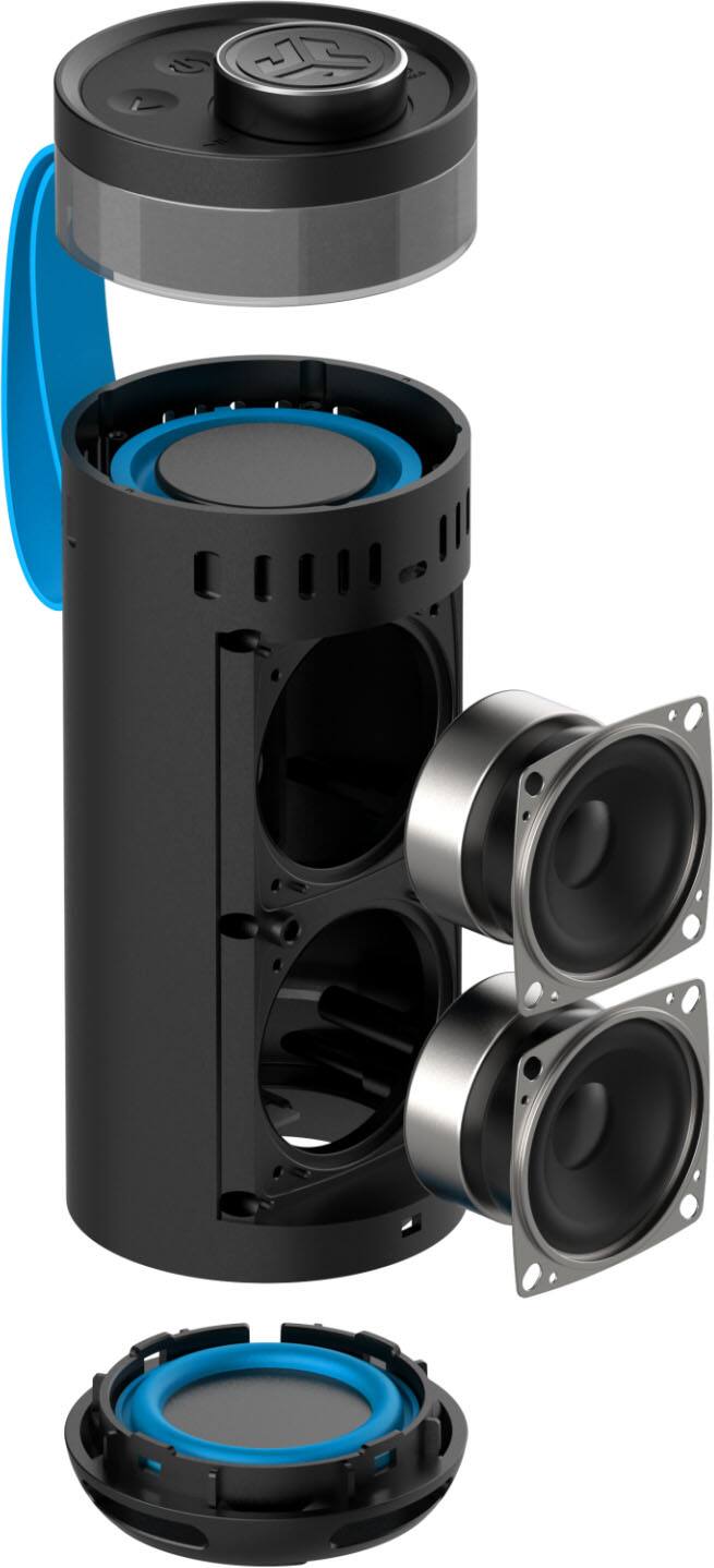 Alt View 1. JLab - Go Party Speaker Bluetooth Speaker with RGB Lighting - Black.