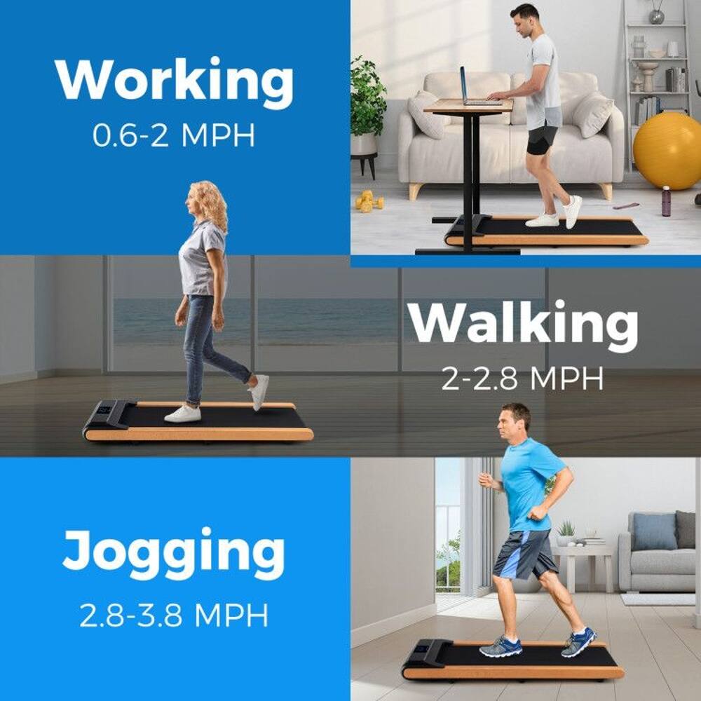 Working 0.6-2 MPH  
Walking 2-2.8 MPH  
Jogging 2.8-3.8 MPH