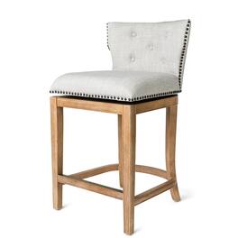 Maven Lane - 26" Hugo Counter Stool Finish with Fabric Upholstery - Weathered Oak