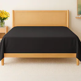 CGK Linens - Premium Flat Sheet Ultra Soft & Breathable - Cozy & Wrinkle Resistant Top Sheet - King - Black