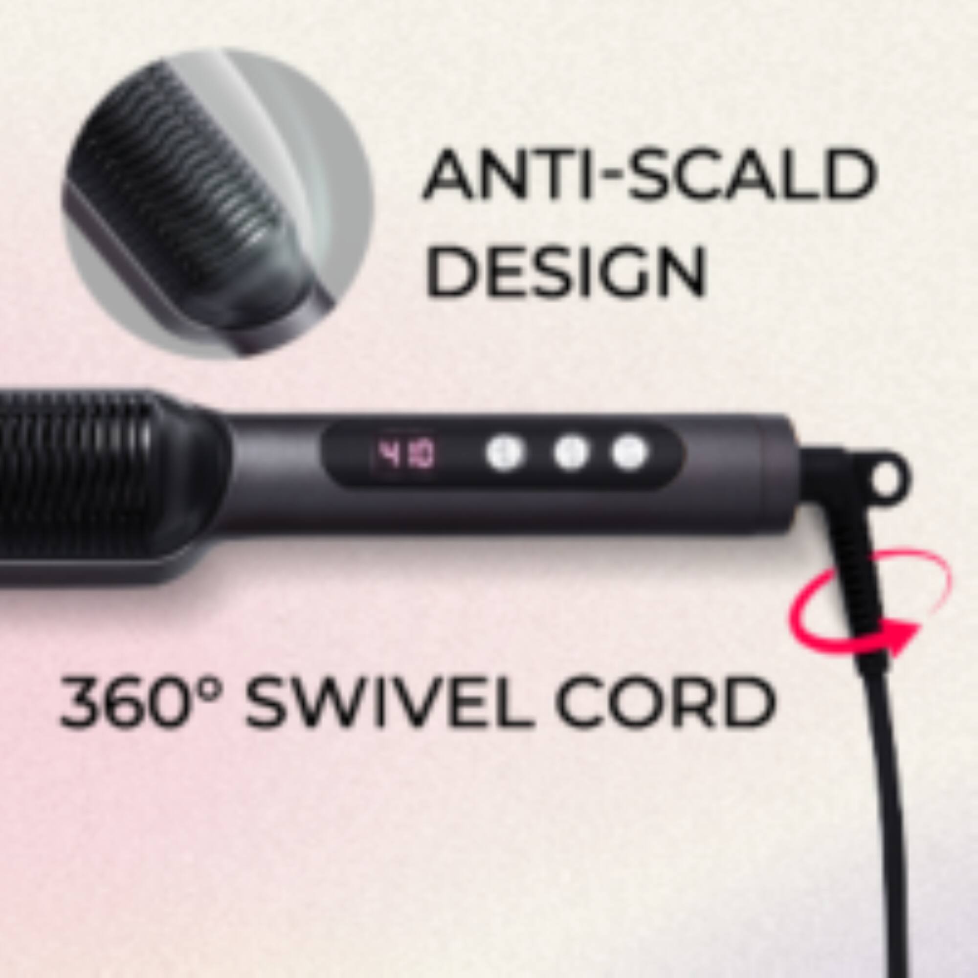 ANTI-SCALD DESIGN  
360° SWIVEL CORD