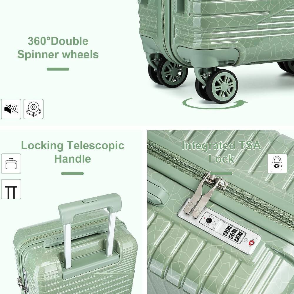 360° Double Spinner wheels

Locking Telescopic Handle

Integrated TSA Lock
