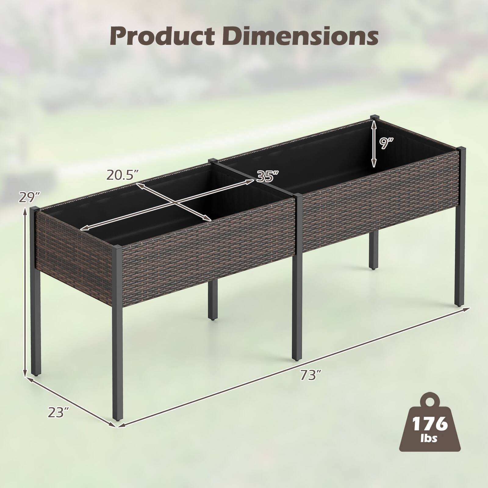 Product Dimensions
9" x 29" x 20.5" x 35" x 73" x 23"
176 lbs
