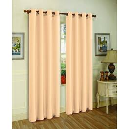 J&V TEXTILES - 2 Panels Solid Grommet Faux Silk Window Curtain Drapes Treatment 58" Wide and 84" Length - 2-MIRA BEIGE