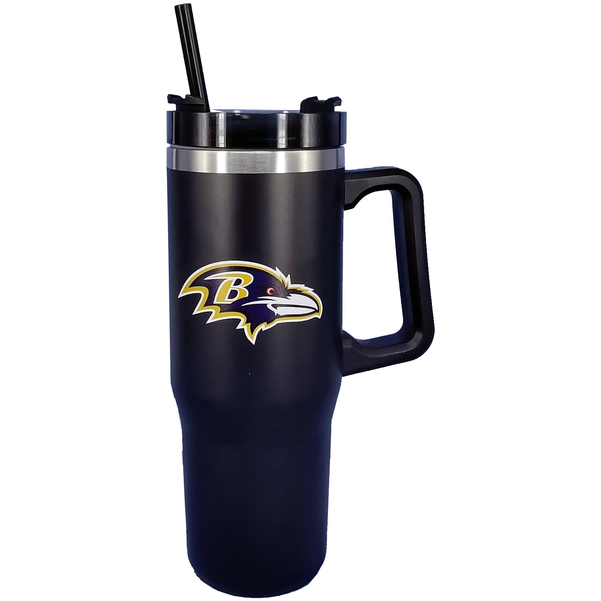Alt View 1. Pegasus - Baltimore Ravens 60" x 70" Logo Blanket and 30oz Stainless Steel Tumbler Combo - Multicolor.