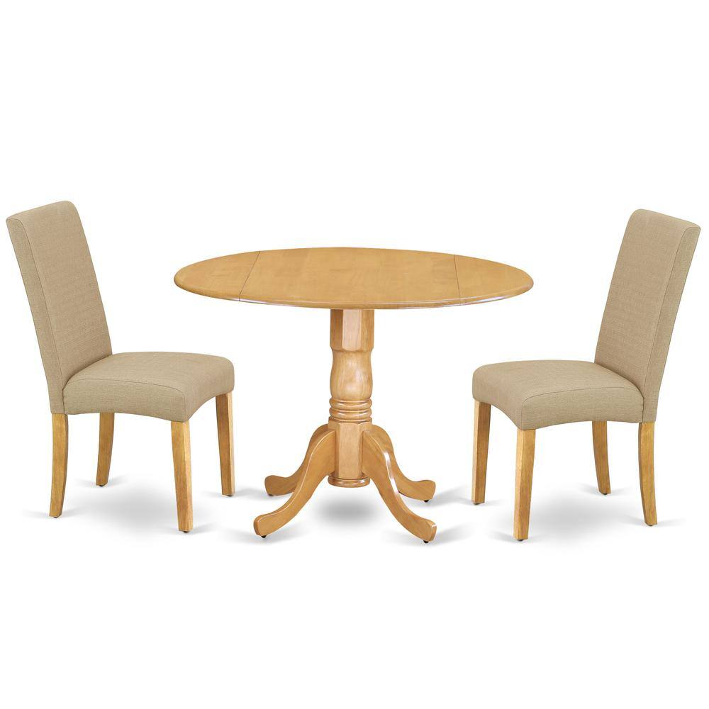 Back. East West Furniture - Dining Room Set Oak - Brown.