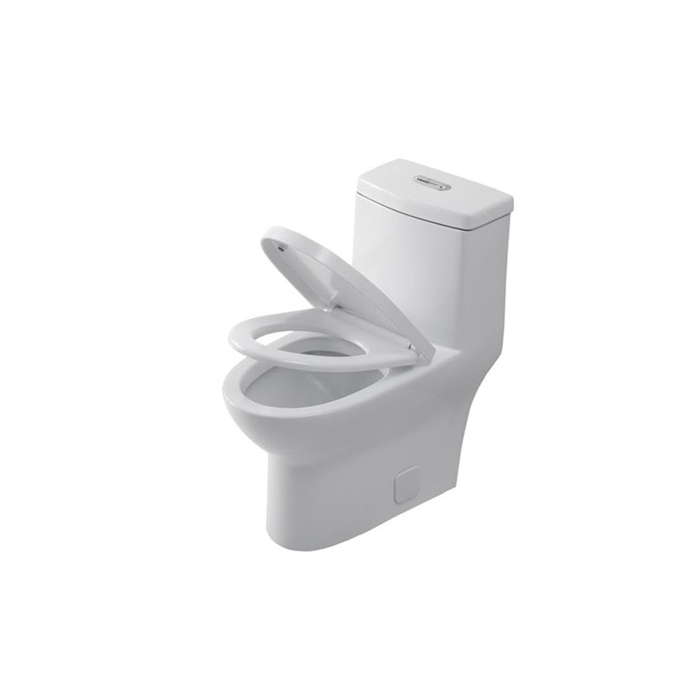 Alt View 3. Elegant Kitchen and Bath - Winslet One-piece elongated Toilet 28x15x30 in White - White.